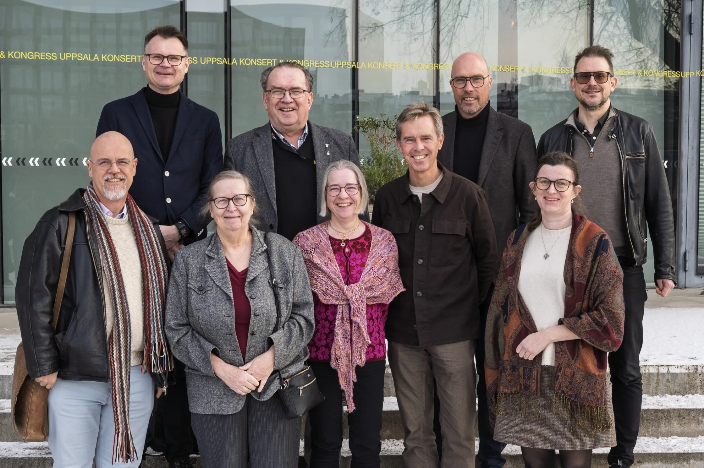 Från vänster: Erik Johansson, Stefan Aro, Elisabeth Sandlund, Leif Nordlander, Elisabet Dahlberg, Magnus Nilsson, Håkan Persson, Kerstin Sidenvall Karlgren, Hans Weichbrodt.